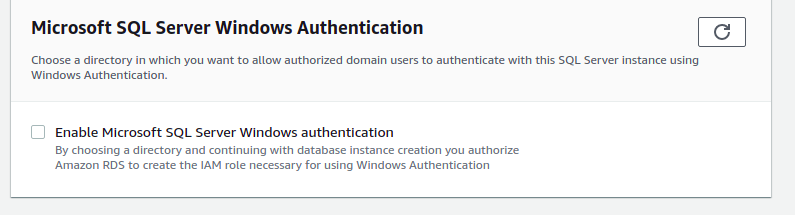 Authentication - AWS SQL Server