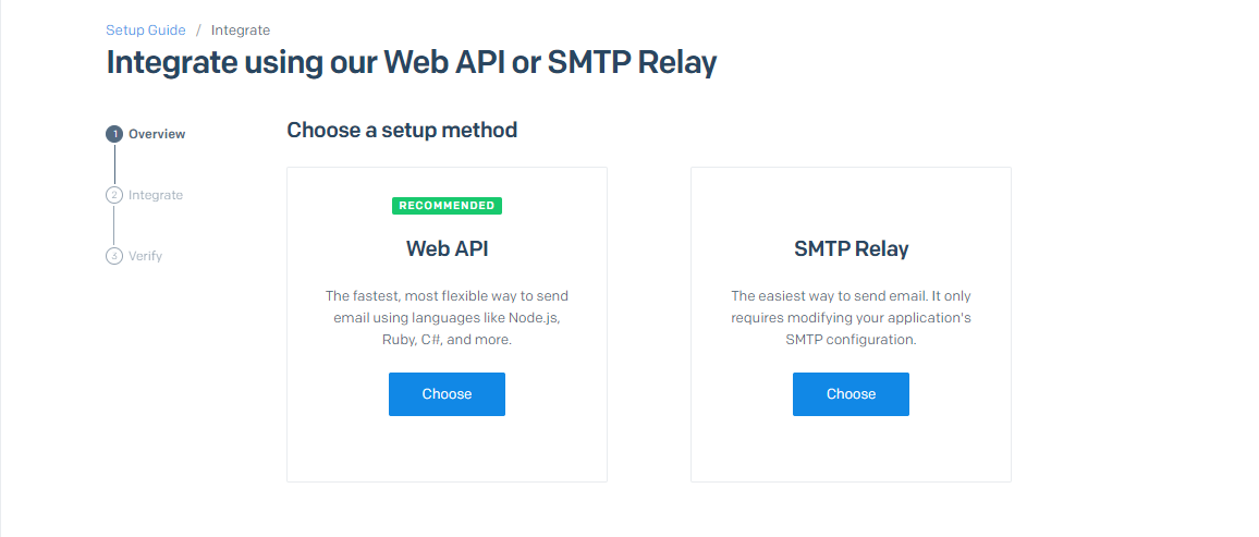 Sendgrid Github - Web API or SMTP