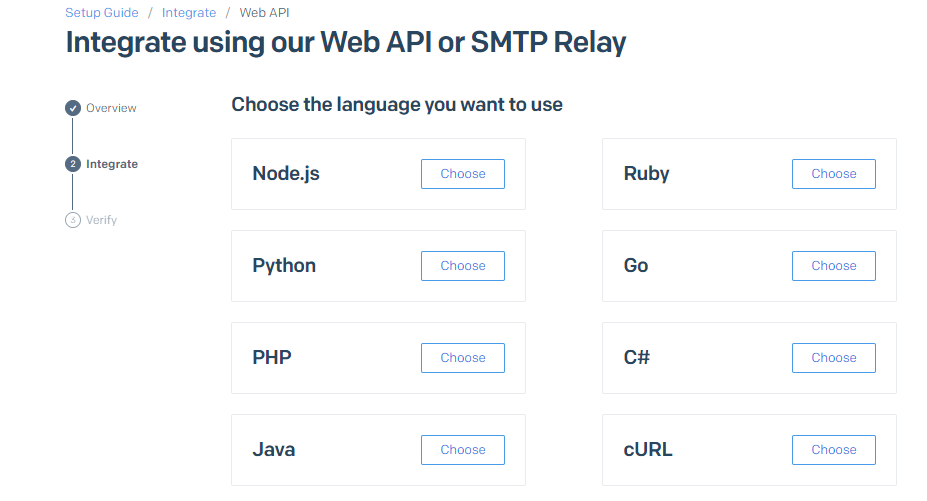 Sendgrid Github - Language for Web API