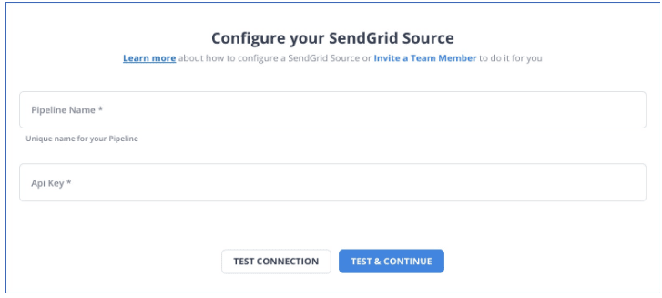 Configure Sendgrid source for Sendgrid to postgresql migration