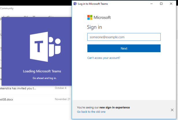 Microsoft Teams Sign In image