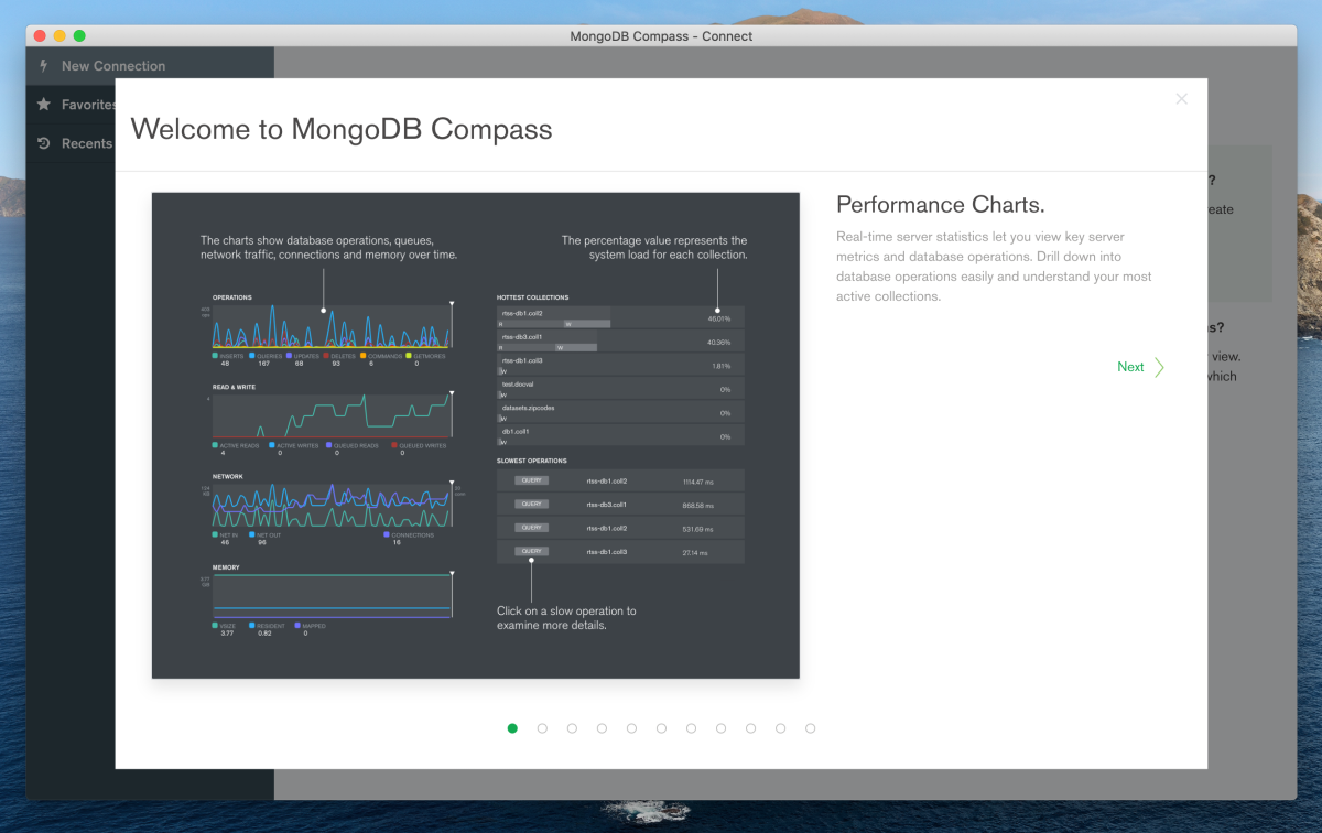 mongodb compass ubuntu: compass performance chart